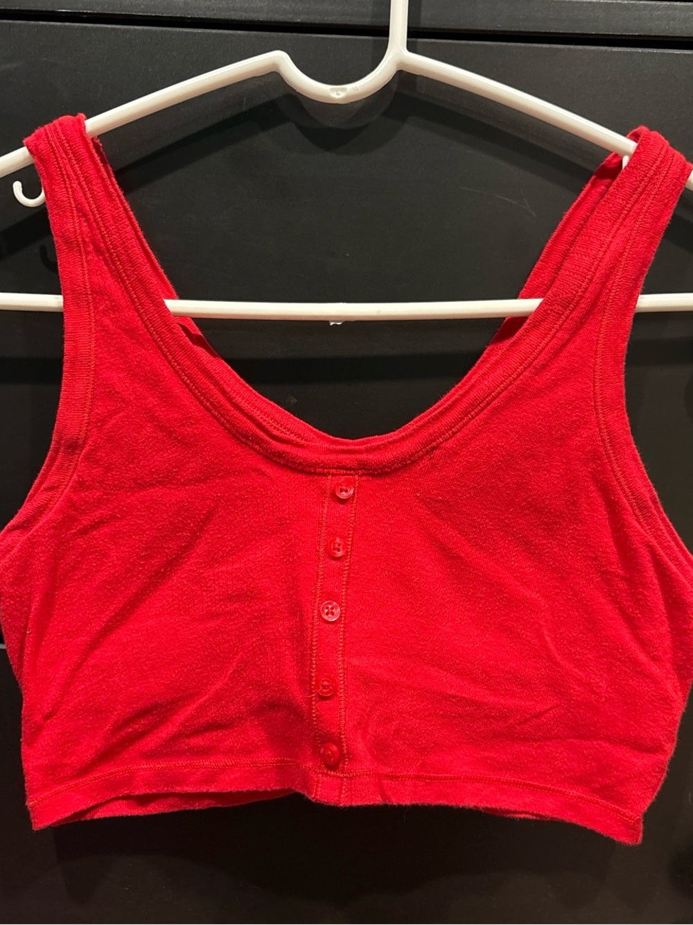 Red Button-Front Bralette - Women